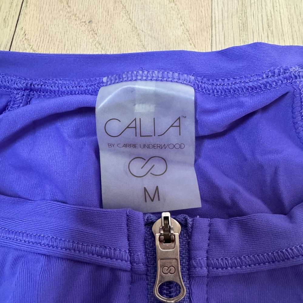 CALIA by Carrie Underwood Purple Ruched Polo Blouse - Picture 5 of 7